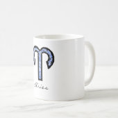 Tasse de symbole de Bélier (style 1_blue) (Devant droit)