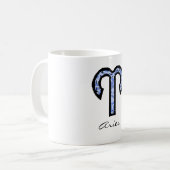 Tasse de symbole de Bélier (style 1_blue) (Devant gauche)