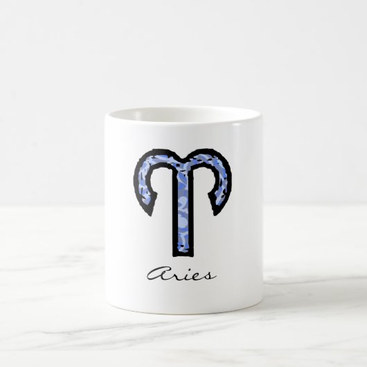 Tasse de symbole de Bélier (style 1_blue) (Centre)