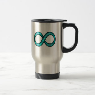 Tasse de symbole d'infini de bleu de turquoise