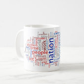 Tasse de Tagcloud de la parole d'inauguration (Devant gauche)