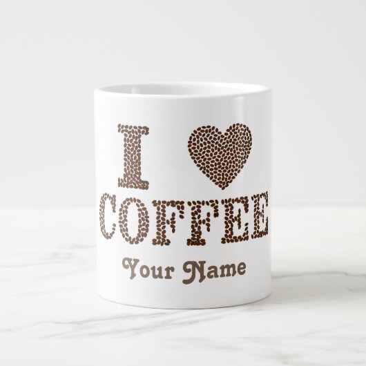 Tasse de taille Jumbo avec "I Heart Coffee" (Devant)