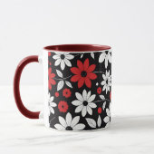 tasse de tasse à motif floral achromatique (Gauche)