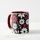 tasse de tasse à motif floral achromatique (Devant gauche)