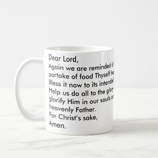 Tasse de tasse de café de prière de temps de repas (Gauche)