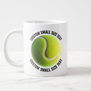 Tasse de tennis géante avec texte personnalisé de
