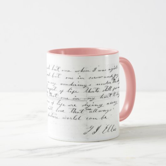 Tasse de textes de la chanson de Talitha (Devant droit)