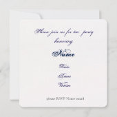 tasse de thé bleu victorien - invitation de fête d (Dos)