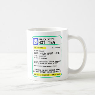 Tasse de thé de prescription, tasse drôle