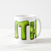 Tasse de thé de style Kiwi personnalisée au nom de (Devant droit)