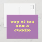 Tasse de thé et carte postale de câlin (Devant / Derrière)
