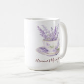 Tasse de thé florale lavande rustique de campagne (Devant droit)