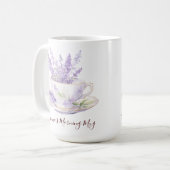 Tasse de thé florale lavande rustique de campagne (Devant gauche)