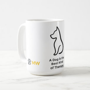 Tasse de thérapie canine – Ligne d'art minimaliste