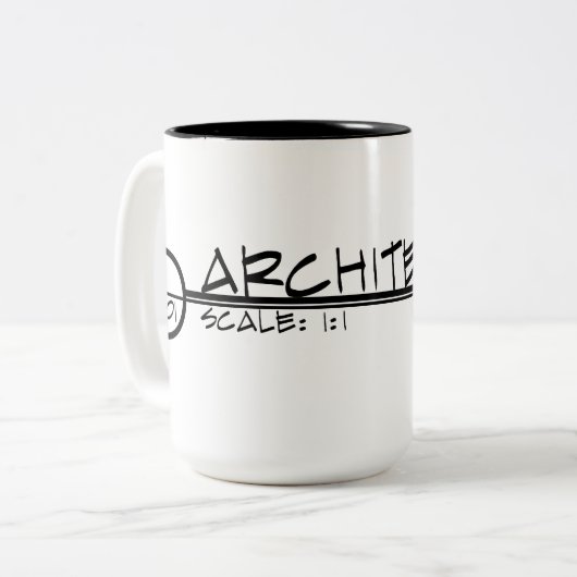 Tasse de titre de dessin d'architecture (foncée) (Devant gauche)