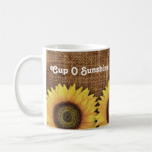 Tasse de toile vintage de tournesol de soleil de