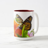 Tasse de ton du papillon deux de fleur (Devant droit)