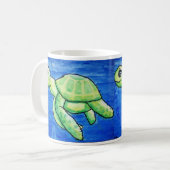 Tasse de tortue de la mer de Dina, double image, (Devant gauche)