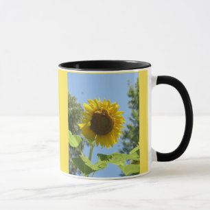 Tasse de tournesol bonjour