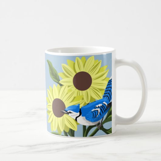 Tasse de tournesol et de geai bleu (Droite)