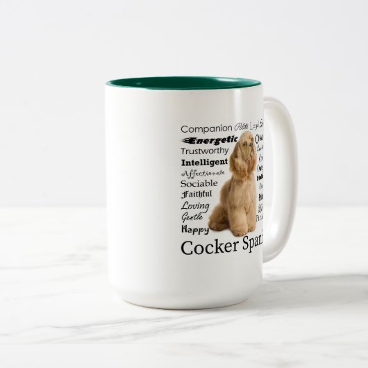 Tasse de traits de cocker (Devant droit)