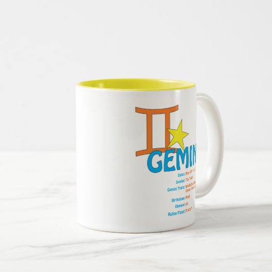 Tasse de traits de Gémeaux (Devant droit)