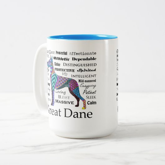 Tasse de traits de great dane (Devant gauche)