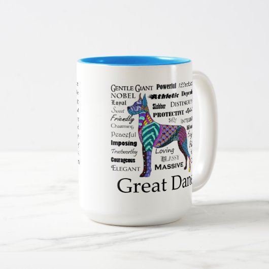 Tasse de traits de great dane (Devant droit)