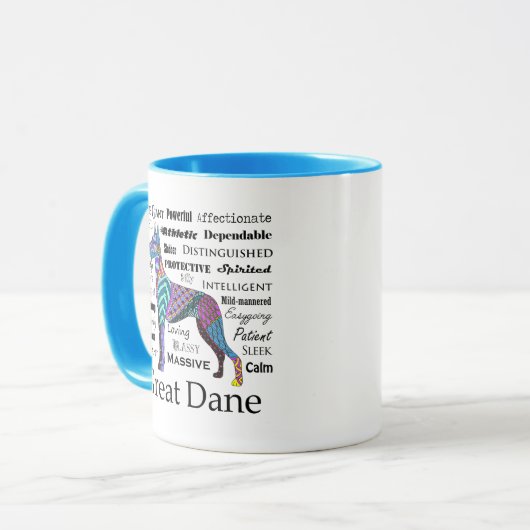 Tasse de traits de great dane (Devant gauche)
