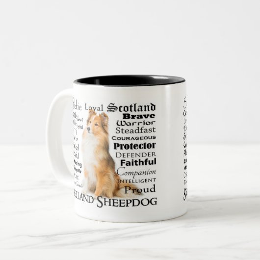 Tasse de traits de Sheltie (Devant gauche)