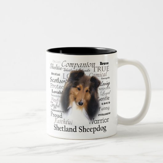 Tasse de traits de Sheltie (Droit)