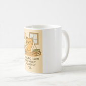 Tasse de travail avec chat drôle (Devant droit)