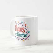 Tasse de travail drôle Coordinateur de chaos (Devant gauche)