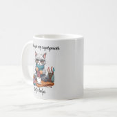 Tasse de tricot drôle Superpuissance Chat (Devant gauche)