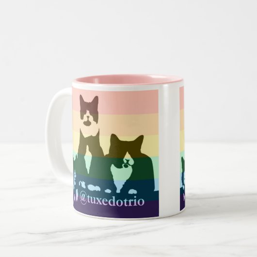 Tasse de TuxedoTrio d'arc-en-ciel (Devant gauche)