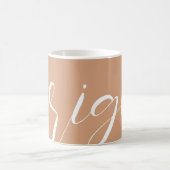 Tasse de typographie blanche saumon foncé (Centre)