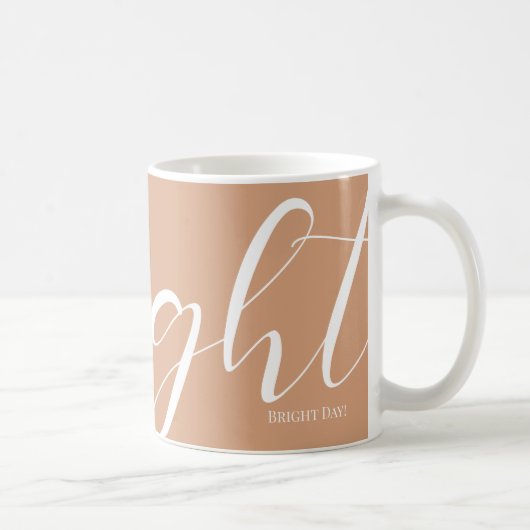 Tasse de typographie blanche saumon foncé (Droite)