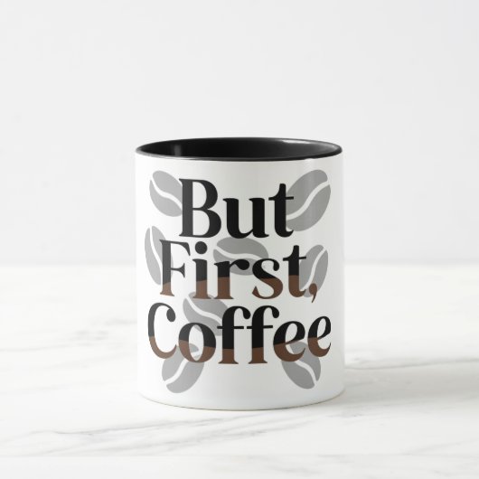 Tasse de typographie créative "Mais d'abord, café" (Centre)