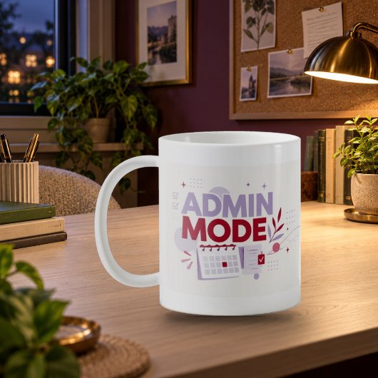 Tasse de typographie de bureau en mode Admin