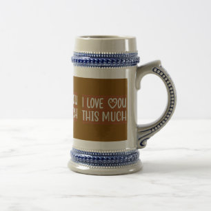 Tasse de typographie de cœur « Je t'aime autant »