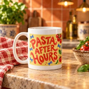 Tasse de typographie de nourriture italienne Pasta