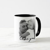 Tasse de typographie de photo en noir et blanc pou (Devant droit)