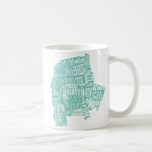 Tasse de typographie du comté d'Addison d'Aqua (Droite)