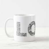 Tasse de typographie « L'amour construit à partir (Gauche)