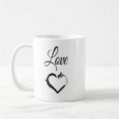 Tasse de typographie Minimal Heart & Love (Gauche)