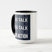 Tasse de typographie motivationnelle « Moins de pa (Devant gauche)