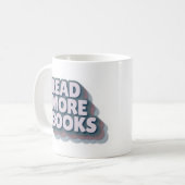 Tasse de typographie rétro « Lire plus de livres » (Devant gauche)