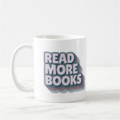 Tasse de typographie rétro « Lire plus de livres » (Gauche)