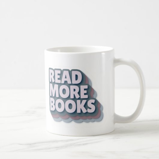 Tasse de typographie rétro « Lire plus de livres » (Droite)
