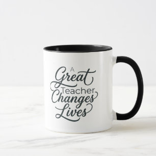 Tasse de typographie "Un Grand Enseignant Change d